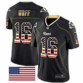 Nike Rams 99 Jared Goff Black USA Flag Fashion Limited Jersey Dyin,baseball caps,new era cap wholesale,wholesale hats
